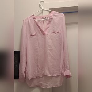 Reitmans Pink Long Sleeve Relaxed Blouse